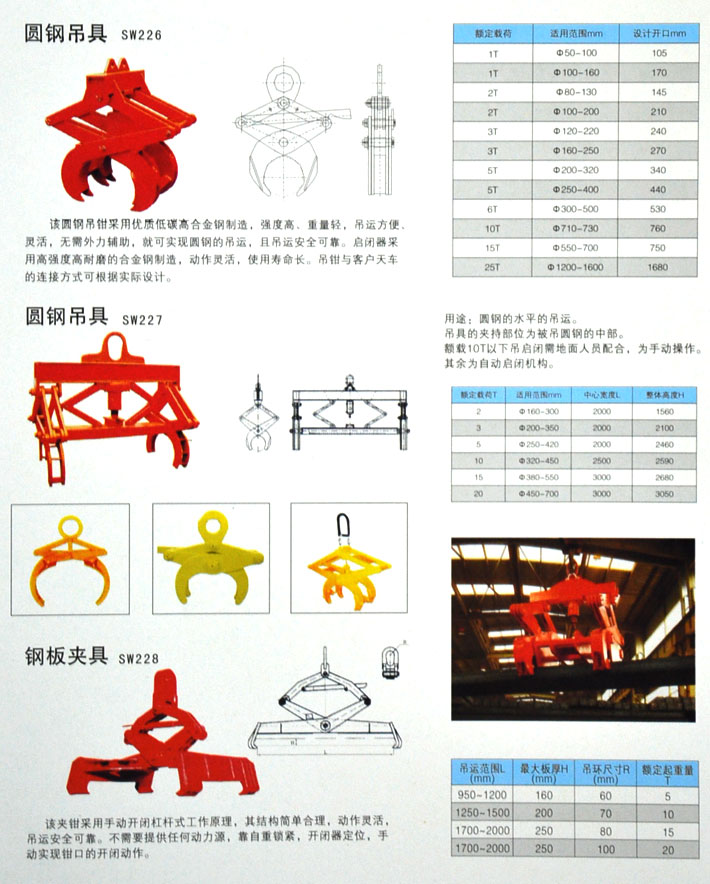 圓鋼吊具(jù)、鋼闆夾具(jù)